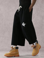 Street Style Badge Graphic Drawstring Waist Loose Pants