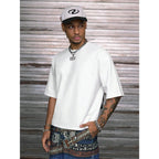 Jesus Is My King Patchwork Cropped V-Neck Short Sleeve Tee