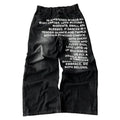 Y2K Vintage Washed Printed Baggy Wide Leg Jeans
