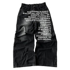 Y2K Vintage Washed Printed Baggy Wide Leg Jeans