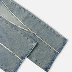 Y2K Fringe Patchwork Loose Wide Leg Denim Jeans Unisex