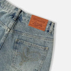 Y2K Fringe Patchwork Loose Wide Leg Denim Jeans Unisex