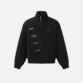 Boxy Jacket Long Sleeve Stand Collar Metal Button Slant Placket Retro Y2K Unisex Streetwear Casual Jacket