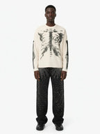 Skeleton Graphic Waffle Sweatshirt – Spooky Halloween Vibes