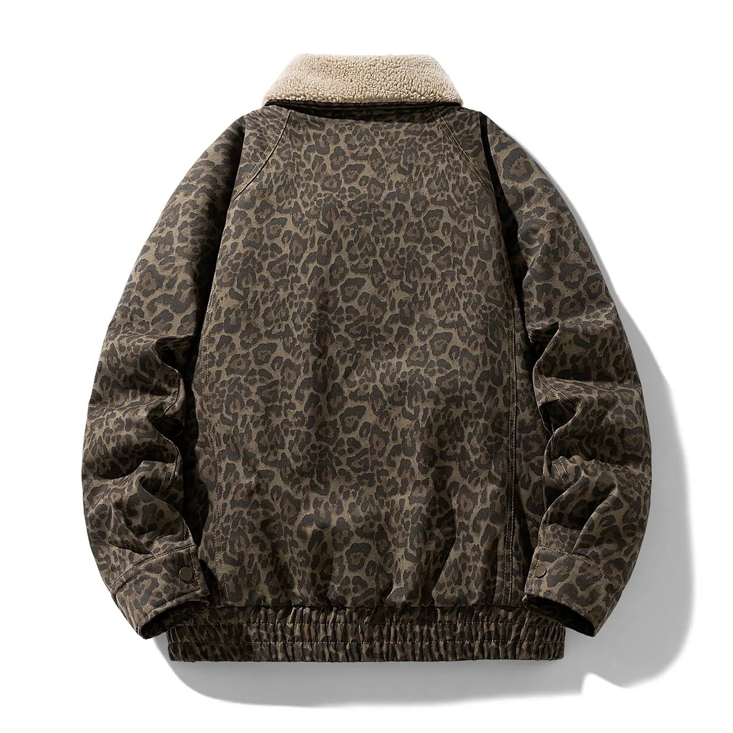 Men's Vintage Leopard Print Lapel Fleece Lined Warm Jacket Autumn Winter Trendy Casual New Coat quilted jacket winter outfits Stylish Menswear Functionality