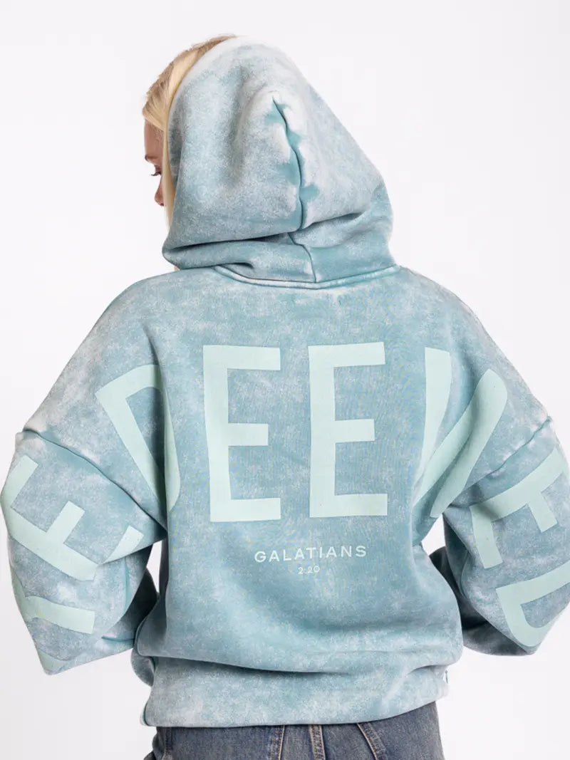 GOD'S LOVE OVERCOMES GLO Kingdom Snow Wash Unisex Hoodie