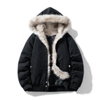 Fur Collar Hooded Cotton Coat Men Winter Warm Outerwear