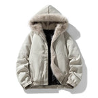Fur Collar Hooded Cotton Coat Men Winter Warm Outerwear
