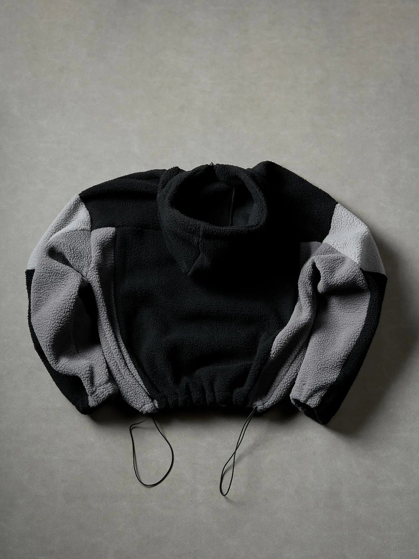 Color Block Patchwork Hooded Fleece Cotton Jacket