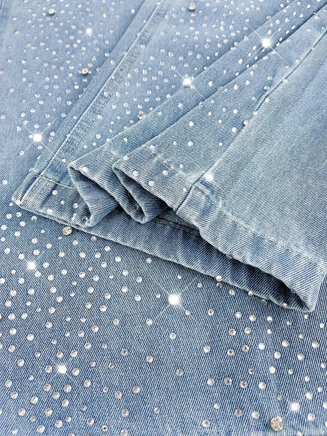 Men's Casual Streetwear Denim Jeans, Heavy Craft Jeans, Letter Embroidery Rhinestone Galaxy Design, High Waist Fitted Fashion Comfortable Men's Jeans Pants