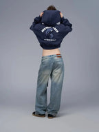 Unisex Y2K Rhinestone Loose Wide Leg Denim Pants