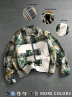Classic Plaid Checked Fitted Shirt Men Daily Casual Top