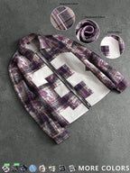 Classic Plaid Checked Fitted Shirt Men Daily Casual Top