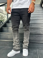Slim Fit Elastic Denim Jeans Vintage Gradient Streetwear