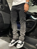 Slim Fit Elastic Denim Jeans Vintage Gradient Streetwear