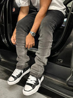 Slim Fit Elastic Denim Jeans Vintage Gradient Streetwear