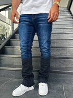 Slim Fit Elastic Denim Jeans Vintage Gradient Streetwear
