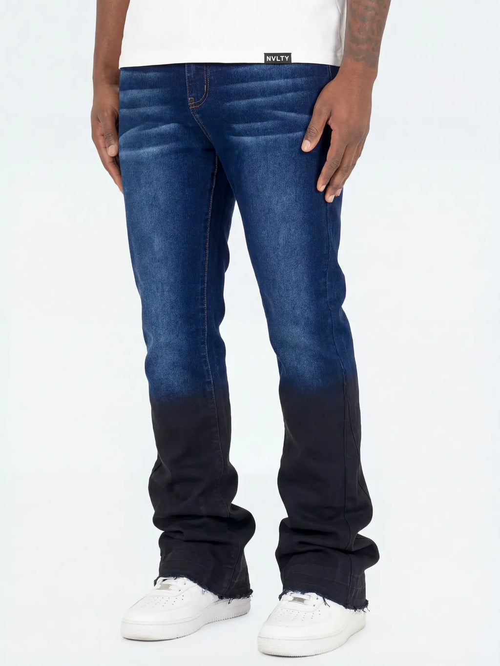Slim Fit Elastic Denim Jeans Vintage Gradient Streetwear