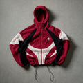 Color Block Patchwork Hooded Fleece Cotton Jacket