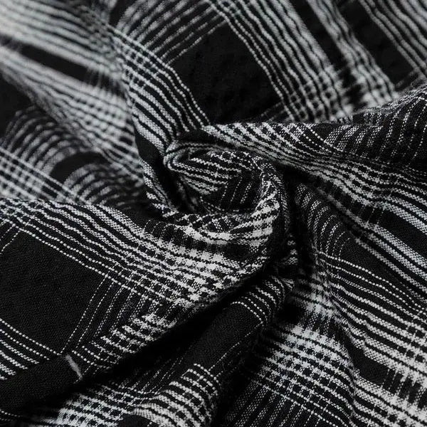 Double Waist Plaid Baggy Sweatpants Unisex Y2K