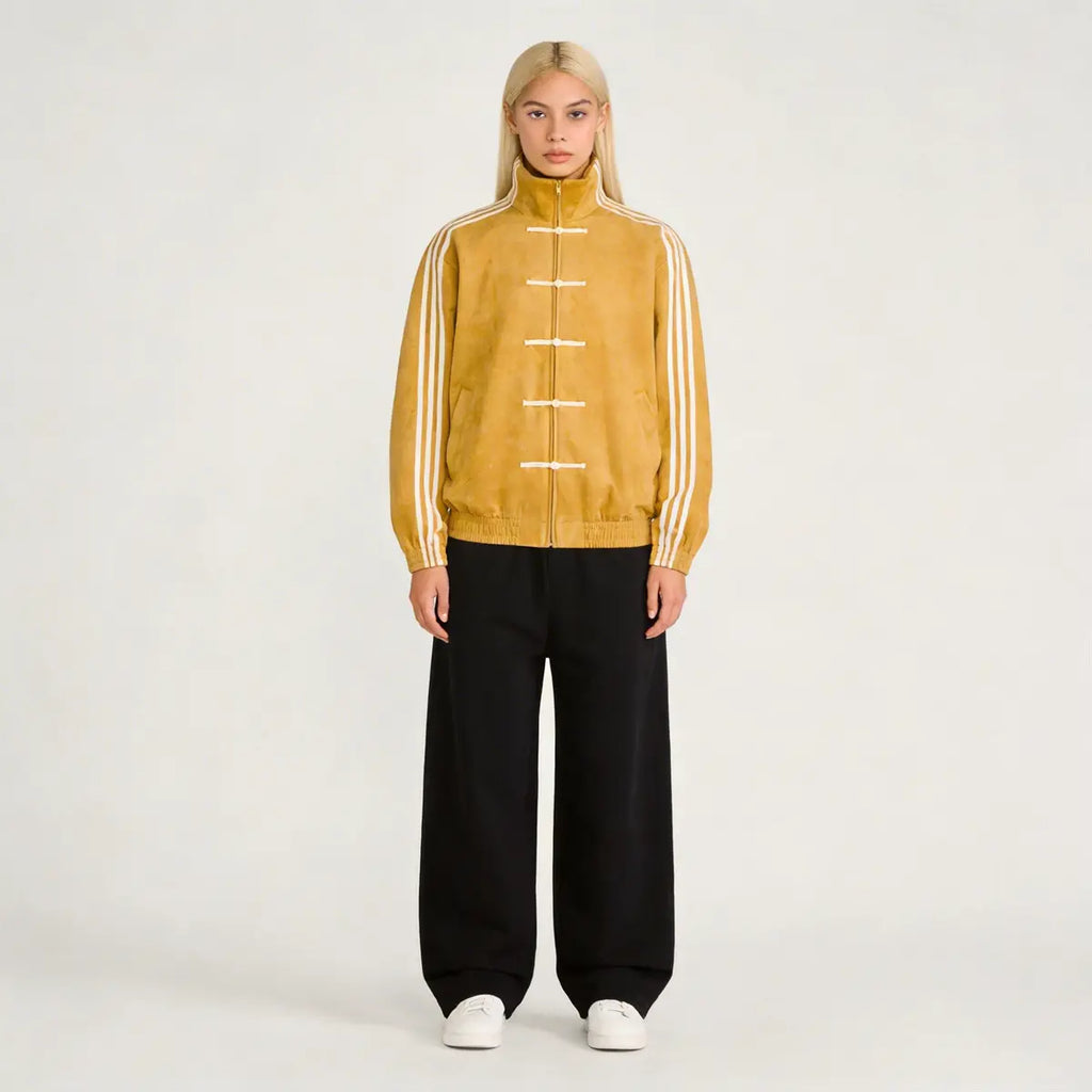 Pwest Y2K Chinese New Year Jacket –Toggle-Style Frog Buttons, Soft Yet Structured Fabric, Unisex Fit, Festive Street Style with Cultural Edge