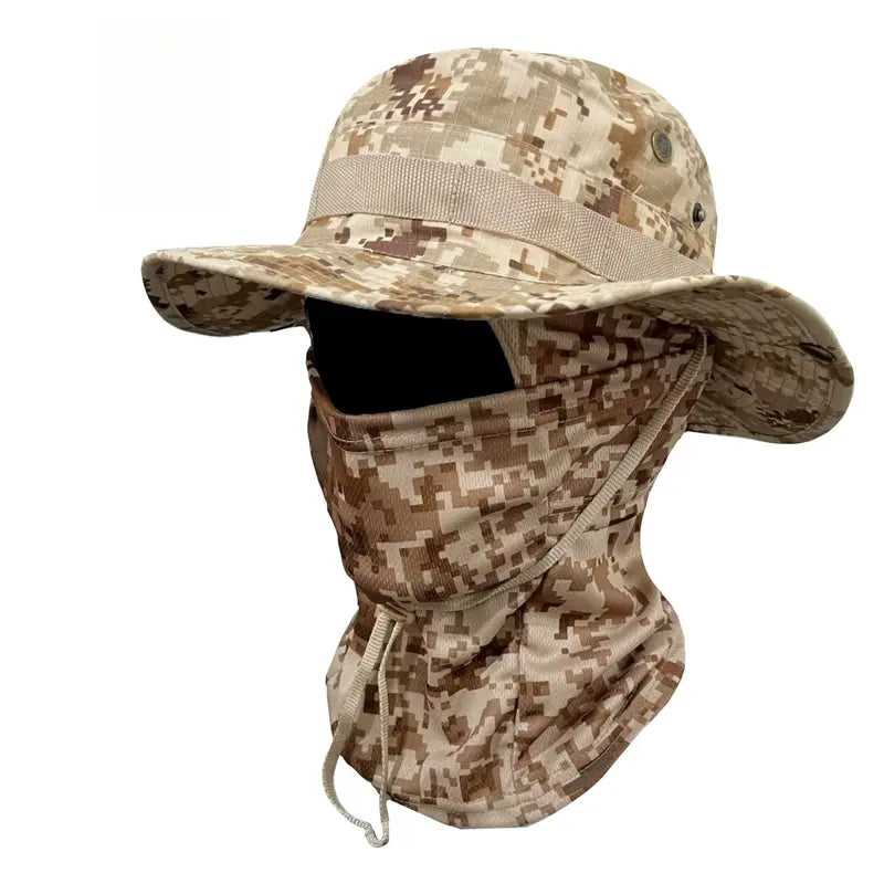 Camouflage Cotton Bucket Hat Windproof Outdoor